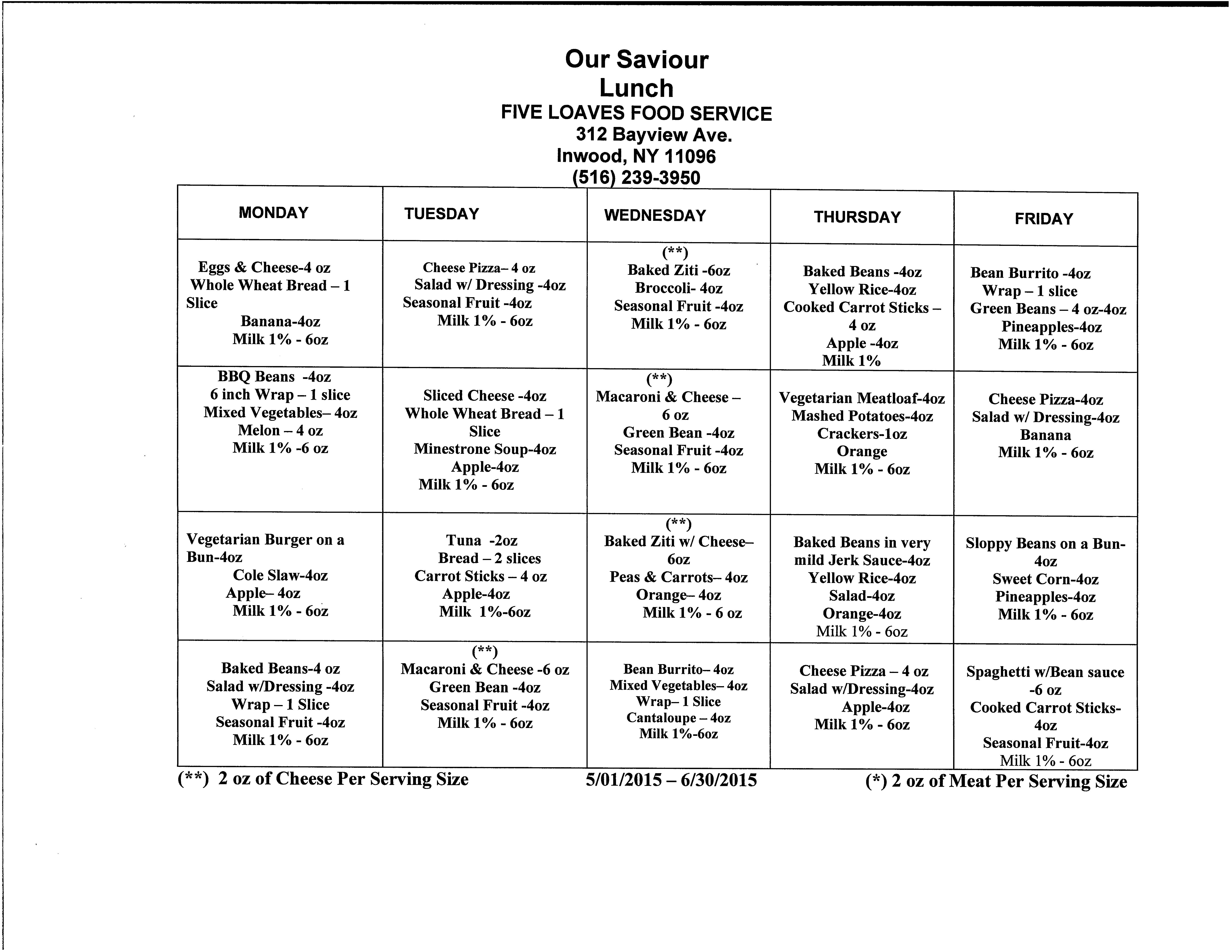 our-saviour-lutheran-church-lunch-menu-full-day-class